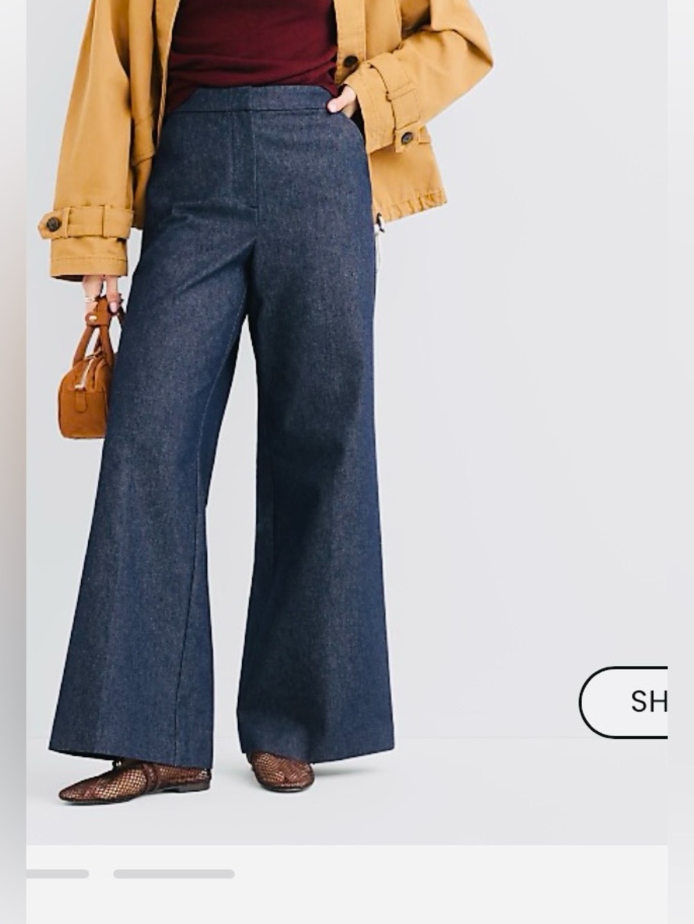 LOFT Wide Leg Pants in Dark Indigo - Size 10 - worn only Once!!